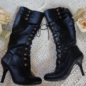 XOXO Faux Leather Lace Up Boots